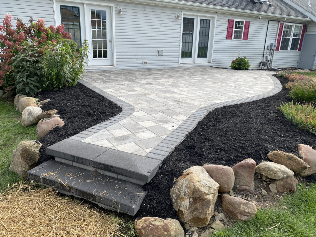 brick patio brians services landscaping brighton Michigan image